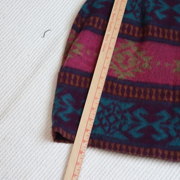 Vintage Clio Aztec Wool Look Skirt | Size 10 | Southwest Tribal Print - Picture 4 of 7